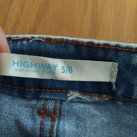 Highway jeans denim skirt acid wash raw hem stretch size 5/6 - Picture 3 of 7